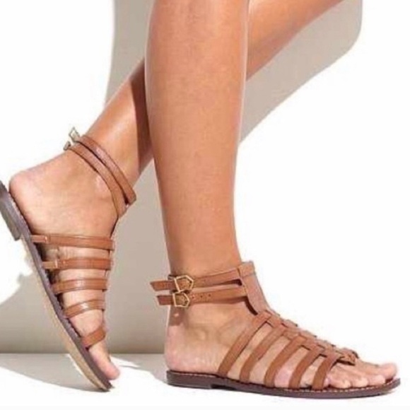Sam Edelman Leather Gilda Gladiator Strappy Flat Sandal size 7.5 - Picture 1 of 6